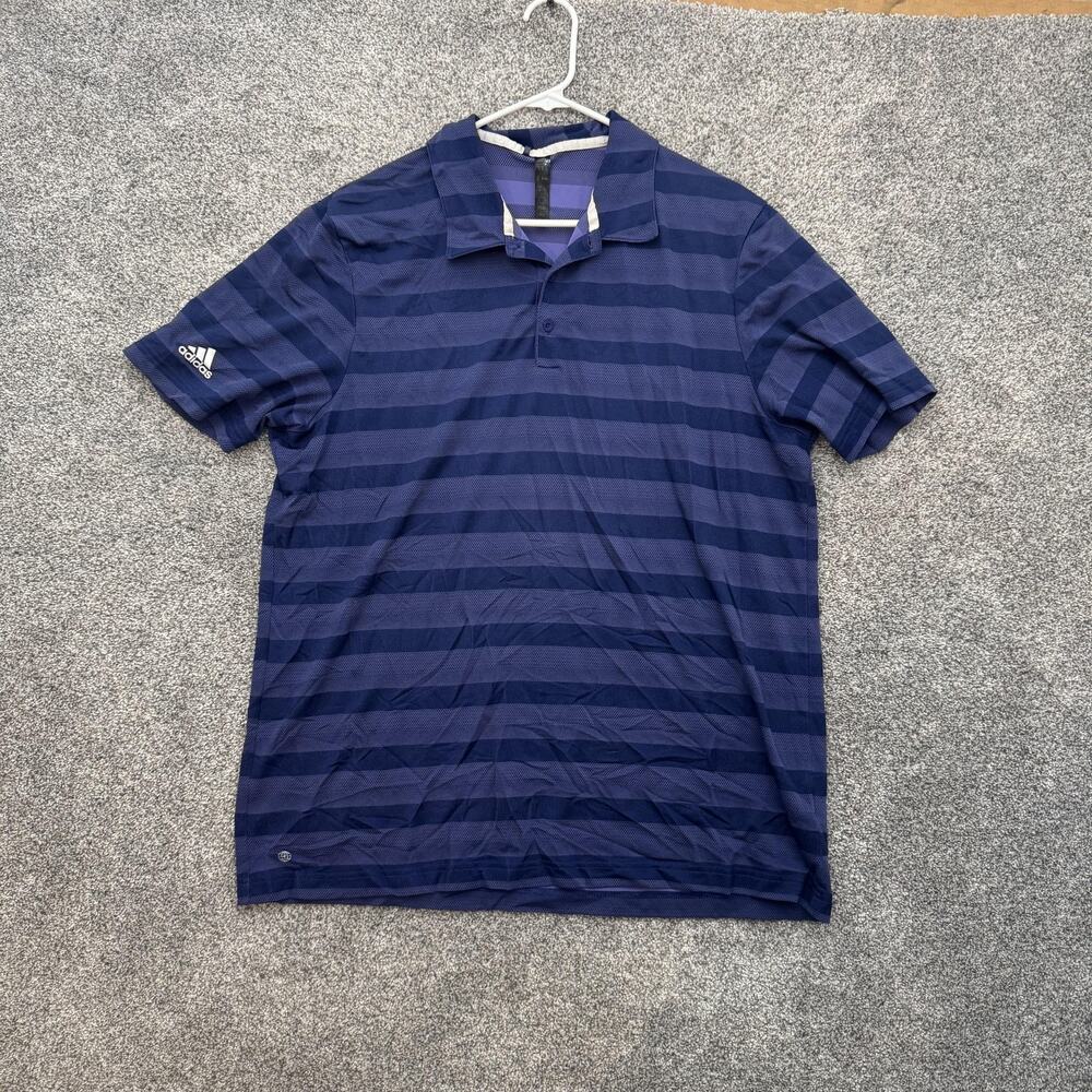 Adidas Polo Shirt Mens Extra Large Striped Golf Athletic‎ Performance XL